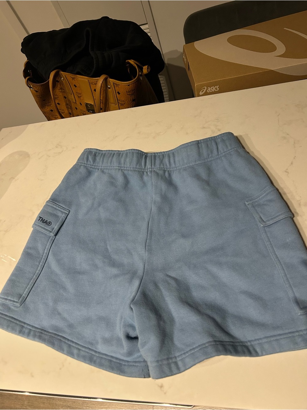 TNA Light Blue Cozy Sweatfleece Shorts - Picture 2 of 4
